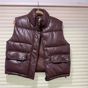 C & C California Chocolate Brown Puffer Vest